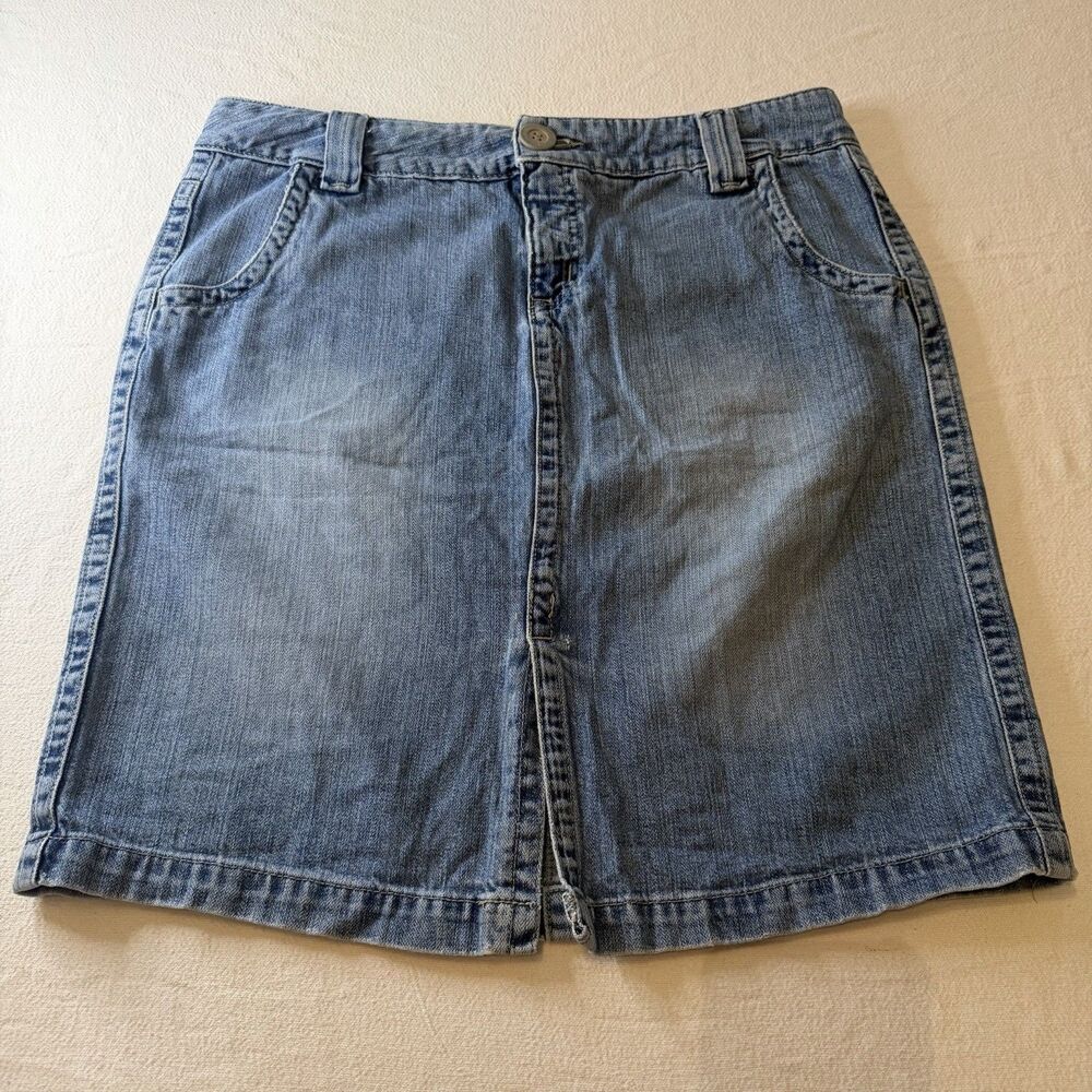 VTG Hydraulic Denim Blue Jean Slit Skirt Size 13/14Y2K Preppy Grunge Hipster
